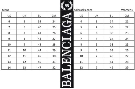 balenciaga shoe size guide.